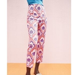 ZARA  Floral Chino Ankle Trouser Pants Womens Size 10